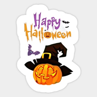 Happy Halloween Pumpkin Head Sticker